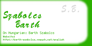 szabolcs barth business card